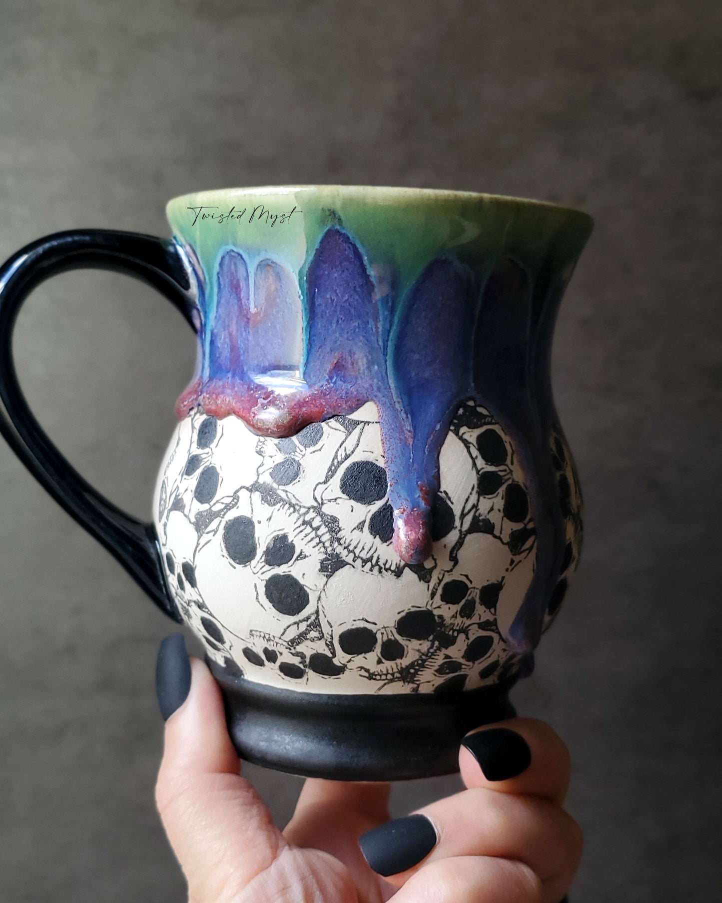 Skull Mug in Witch Brew Glaze