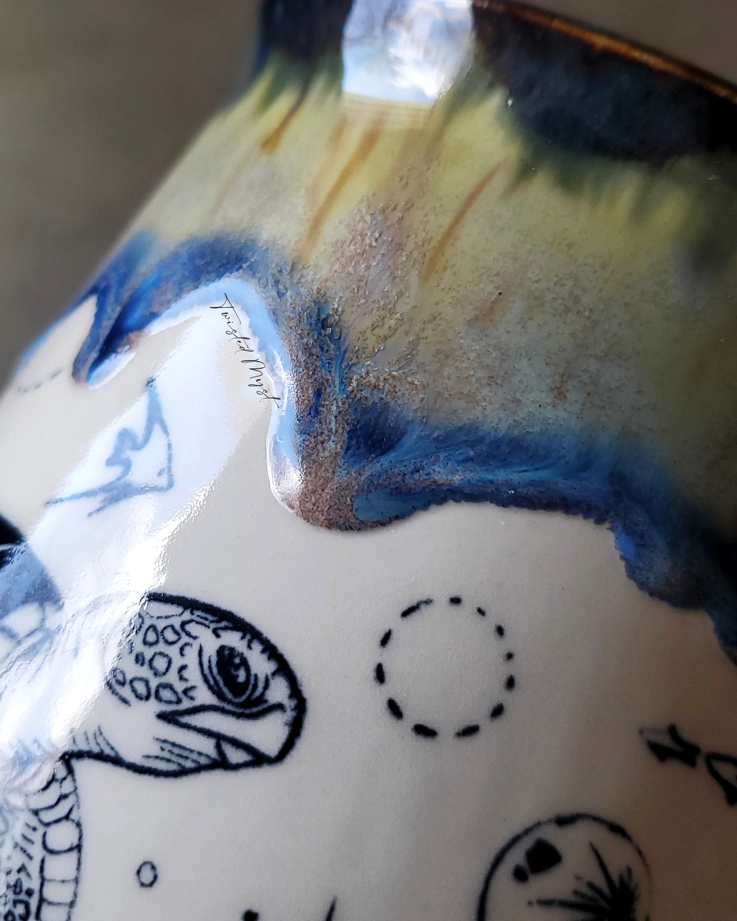 Galatic Sea Animals Mug in Sea Breeze Glaze