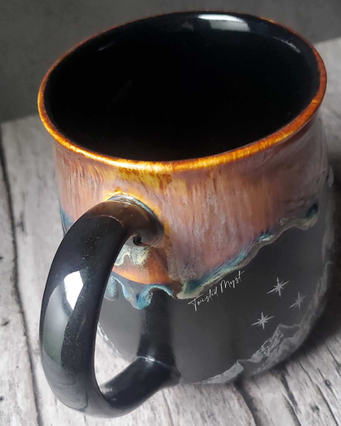 Lunar Ascent Mug in Amber Azure Glaze