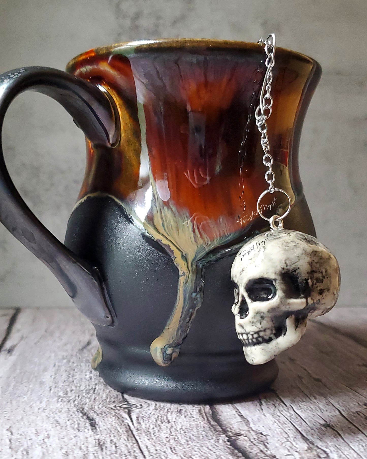 Mini Ceramic Skulls "Skully" Tea Steeper Infusers