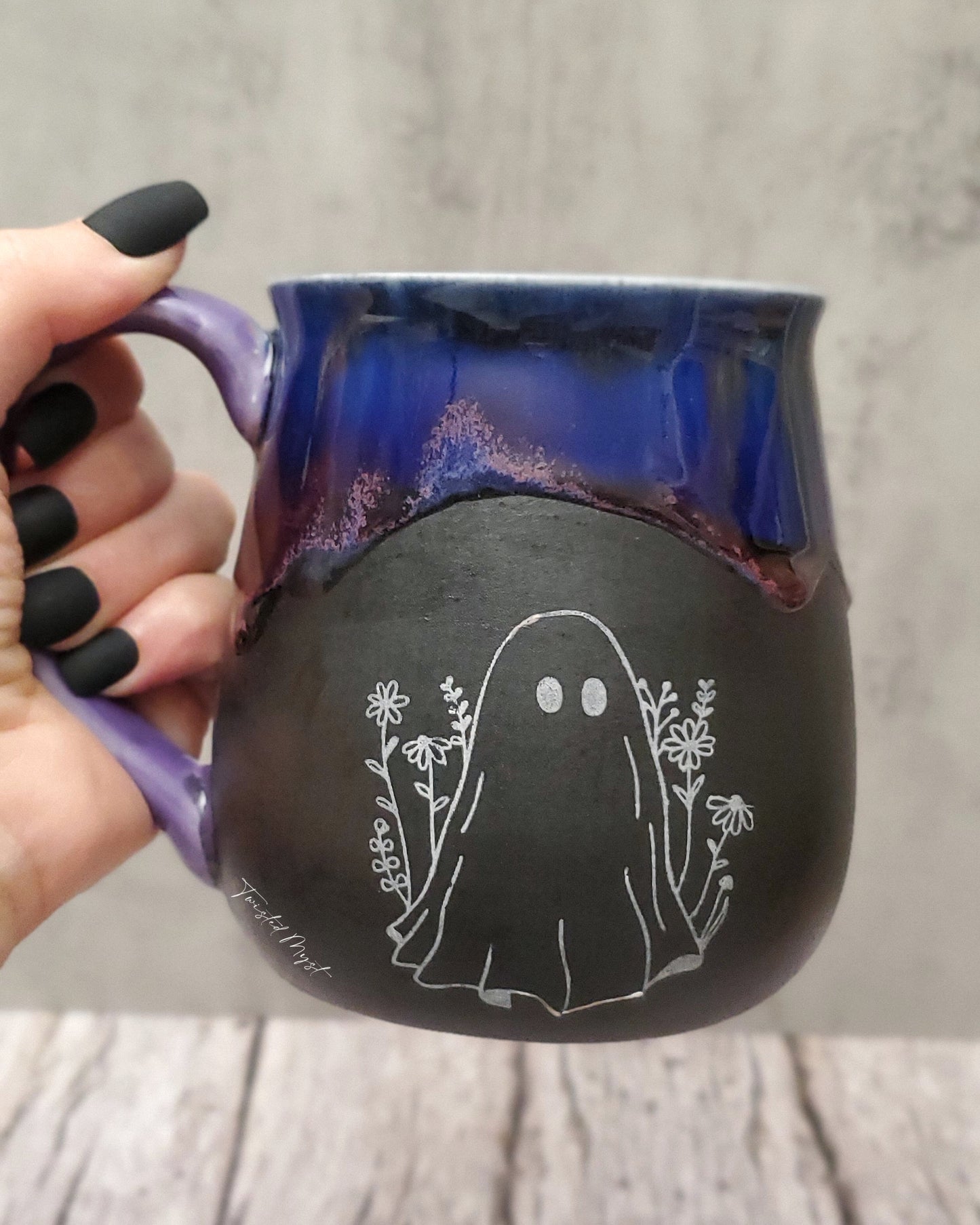 Botanist Boo Mug in Purple Storm Glaze