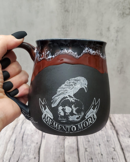 Memento Mori Soul Mug in Bloody Valentine Glaze