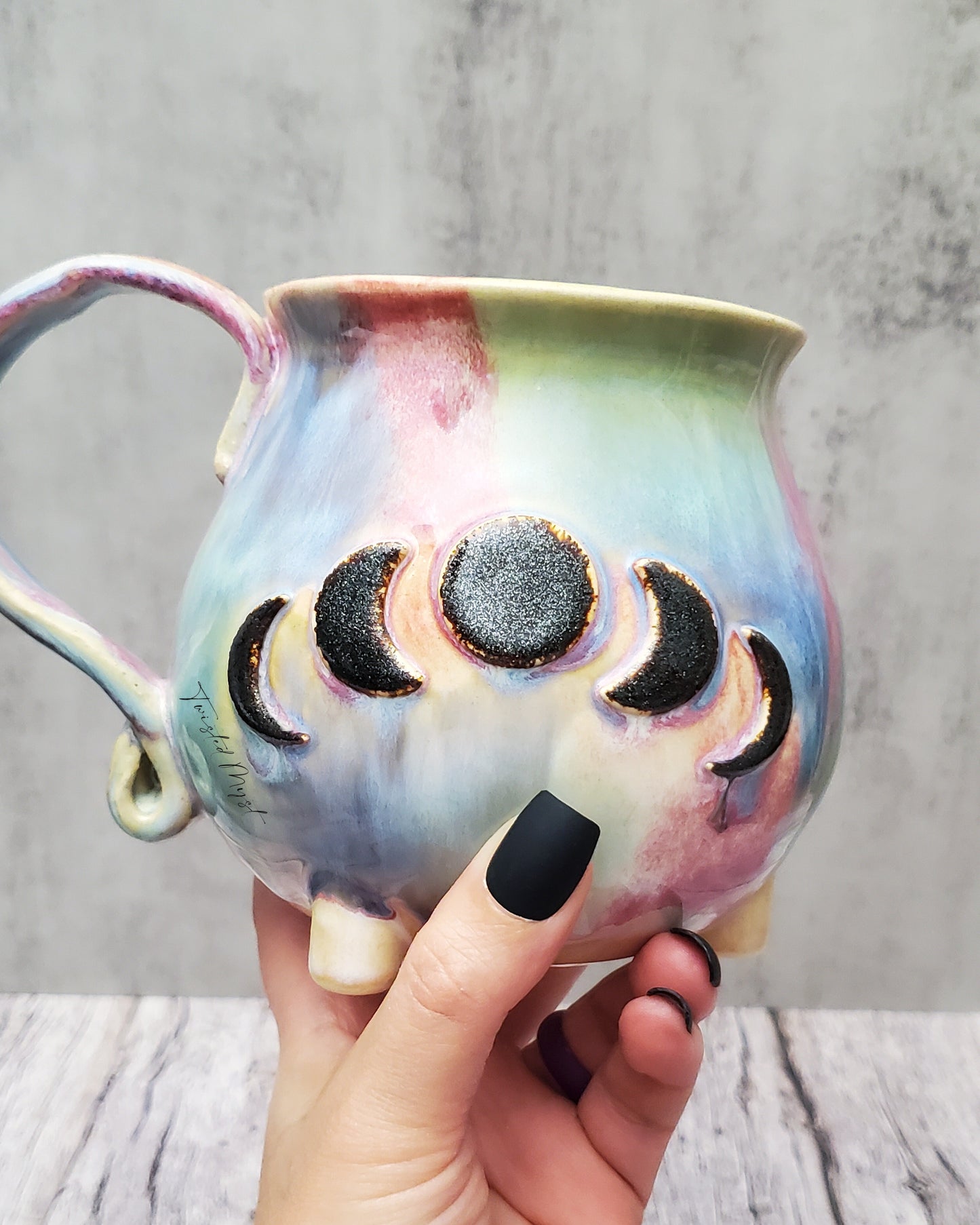 Claudron Moon Phases Mug in Pastel Dreams Glaze