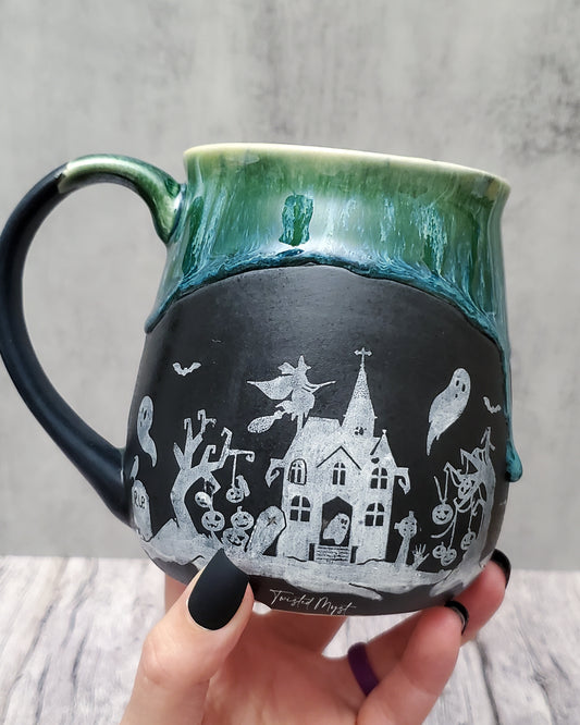 Haunted Mug in Witch Rain Glaze