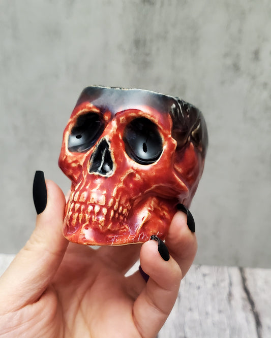 Skull Mini Bowl in Burning Fire Glaze