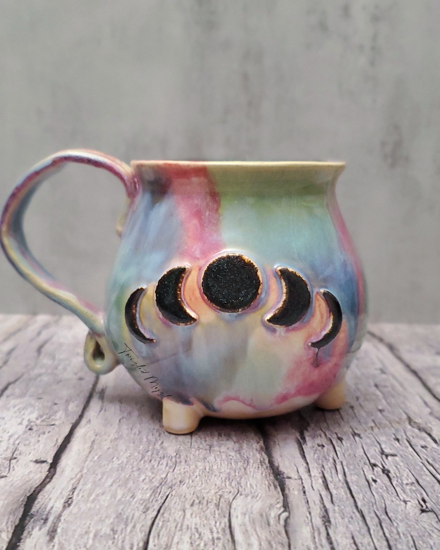 Claudron Moon Phases Mug in Pastel Dreams Glaze