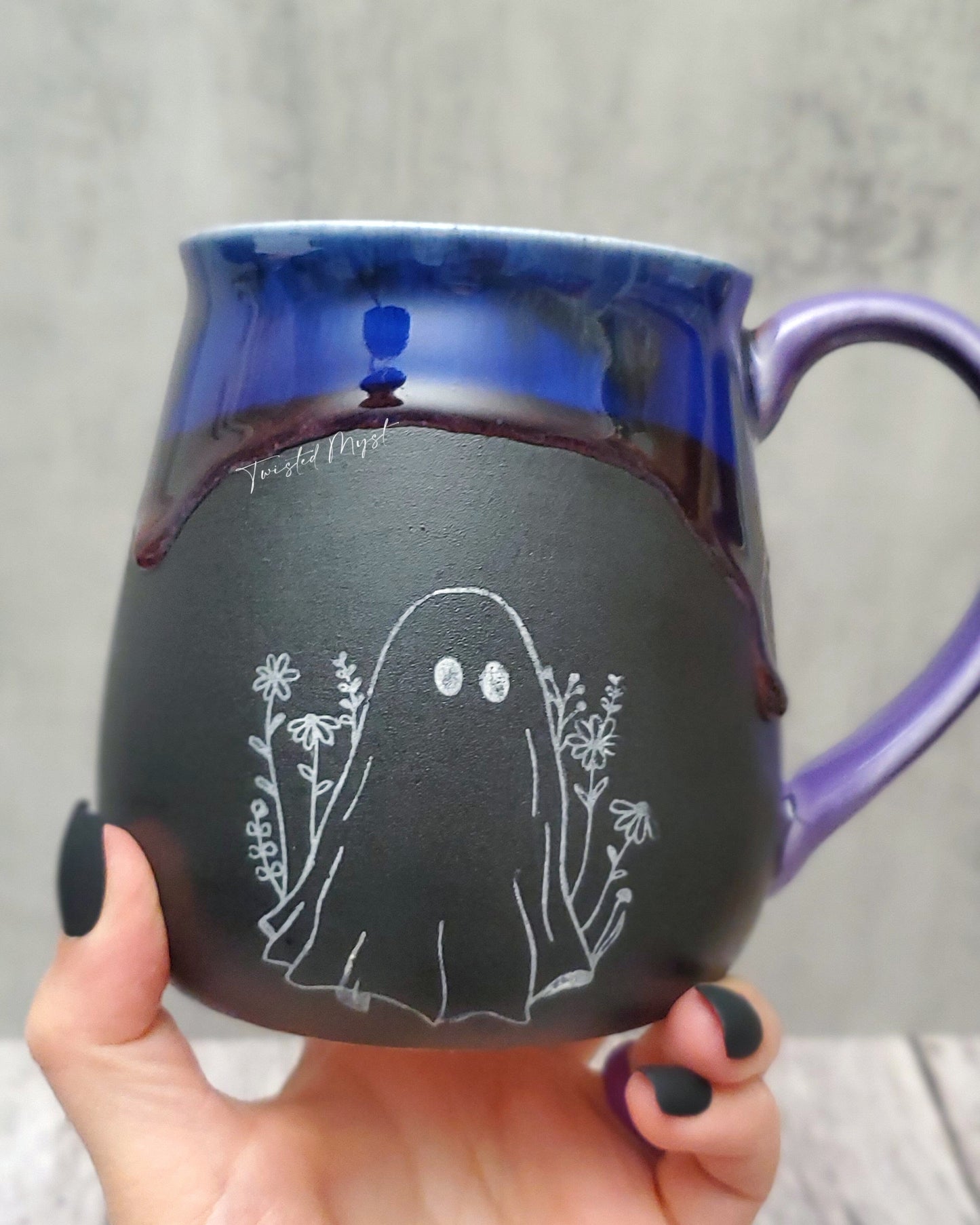 Botanist Boo Mug in Purple Storm Glaze