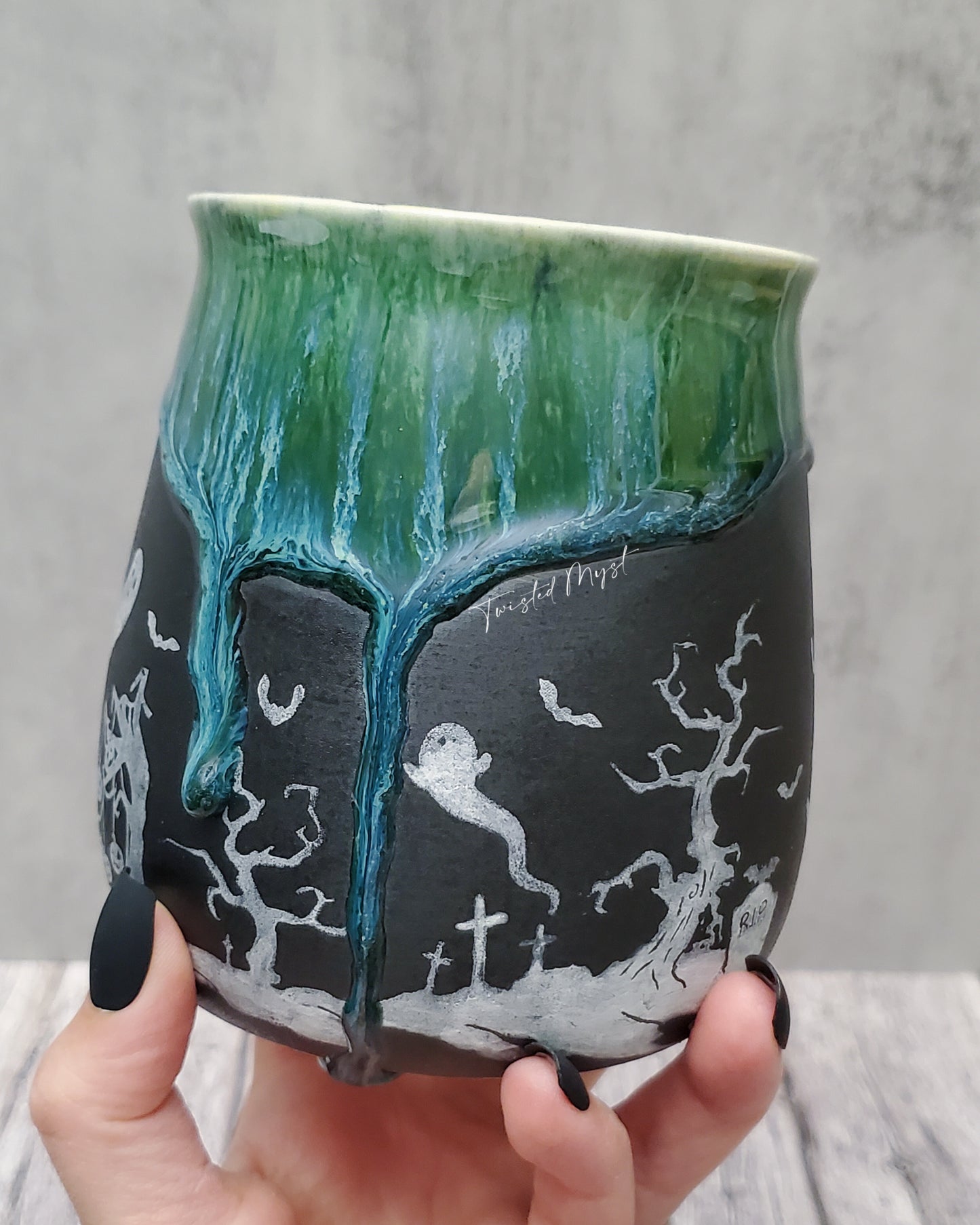 Haunted Mug in Witch Rain Glaze