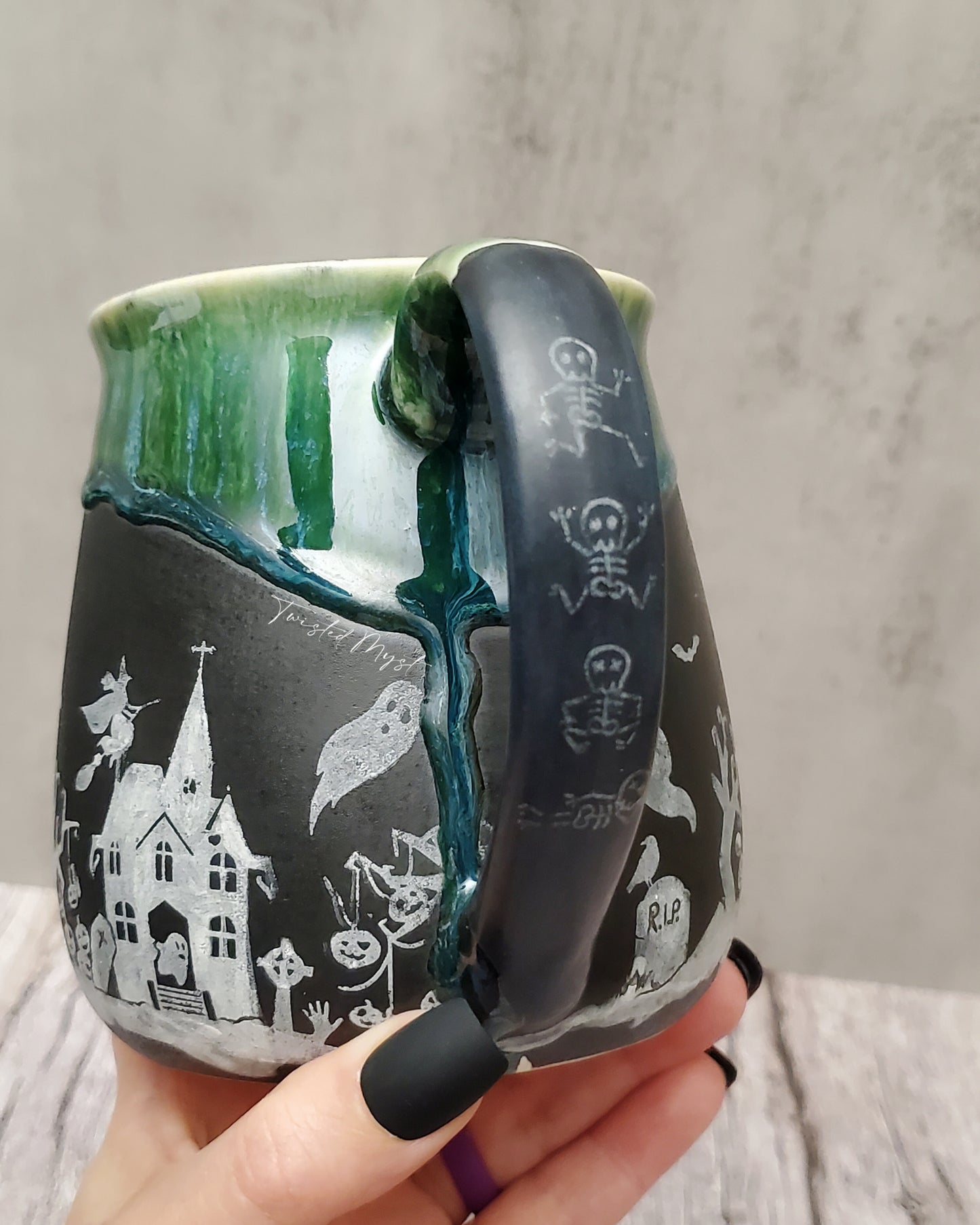 Haunted Mug in Witch Rain Glaze