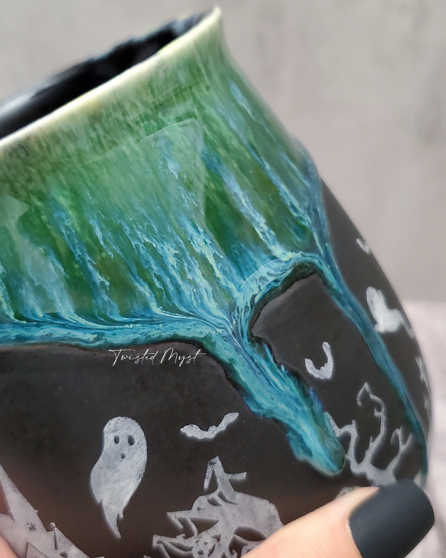 Haunted Mug in Witch Rain Glaze