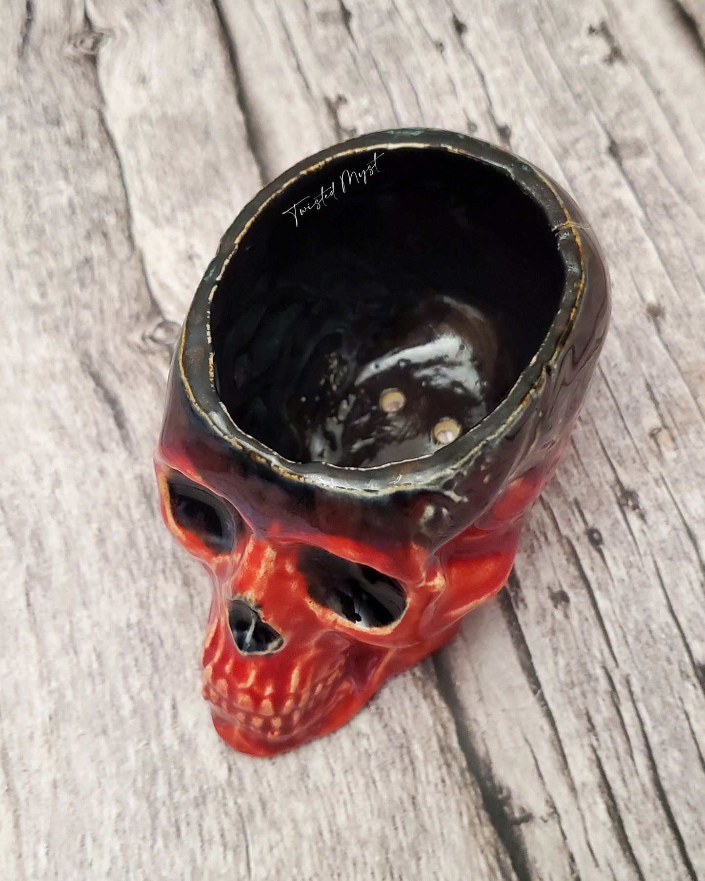 Skull Mini Bowl in Burning Fire Glaze