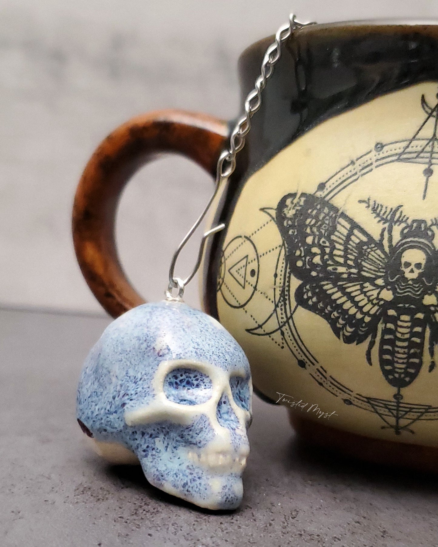 Mini Ceramic Skulls "Skully" Tea Steeper Infusers