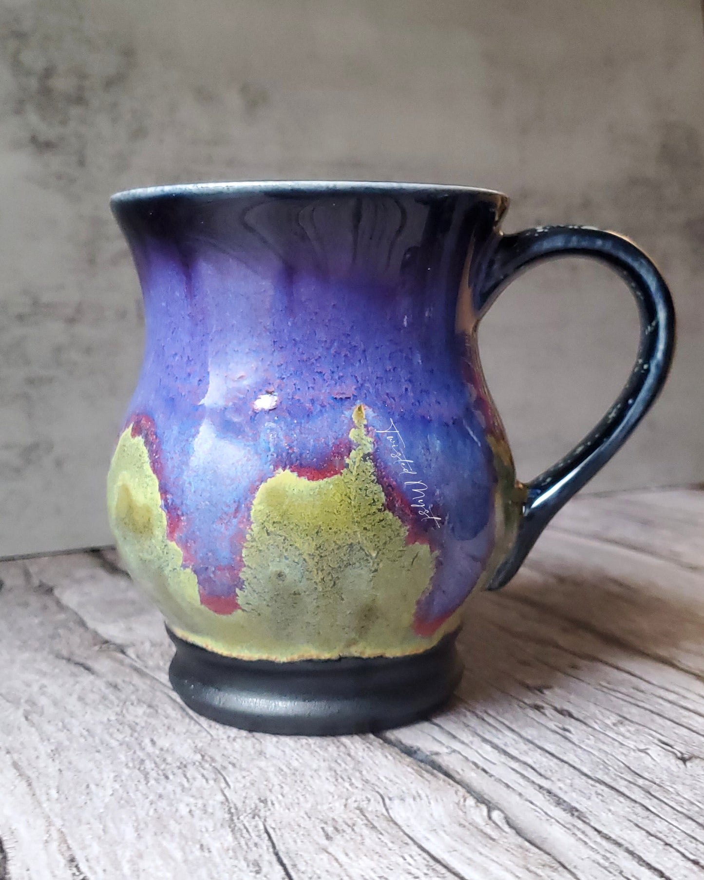 Violets & Sunshine, in Purple Haze Glaze Pottery Mug