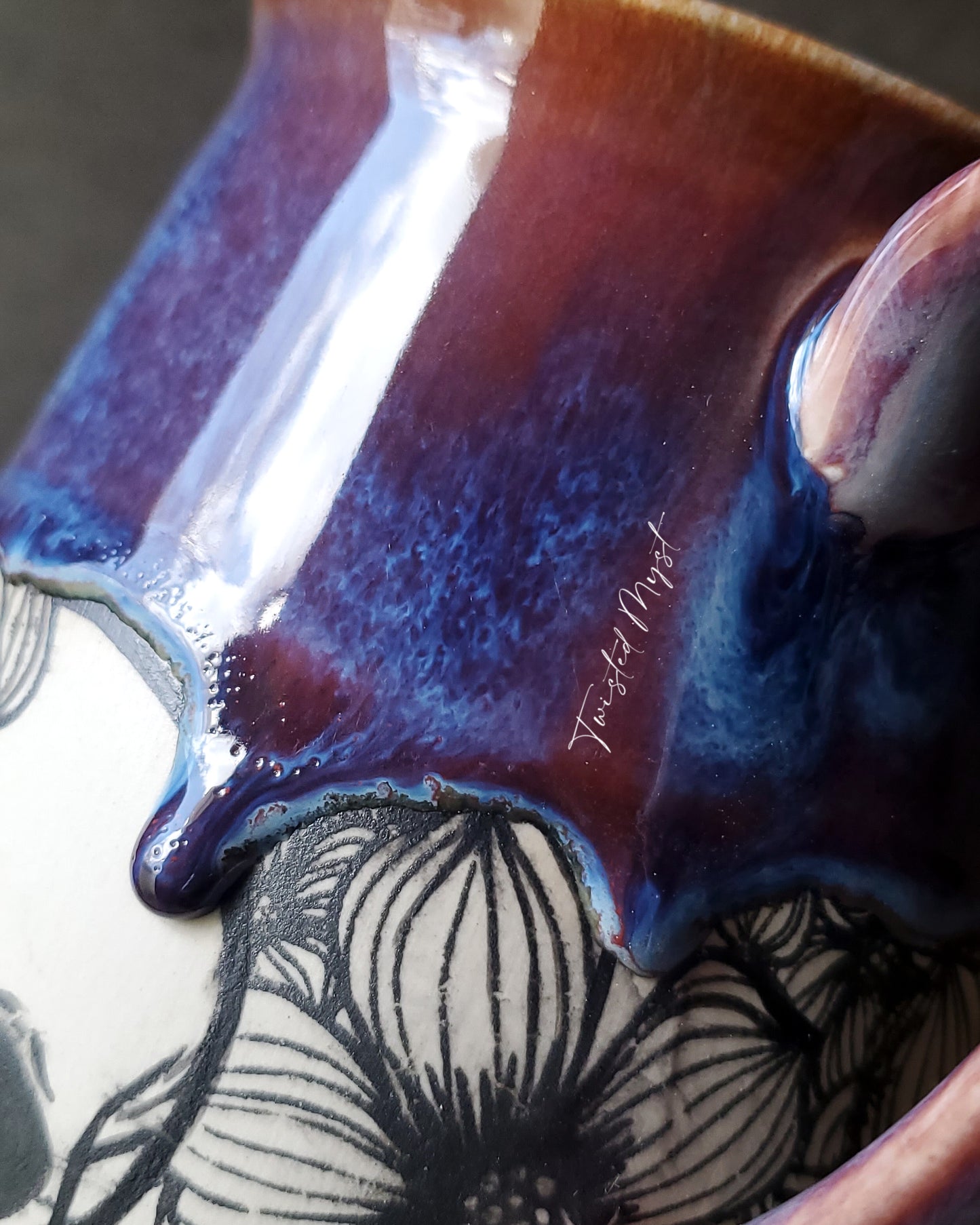 Cherry Skulls Mug in Crimson Chills Glaze