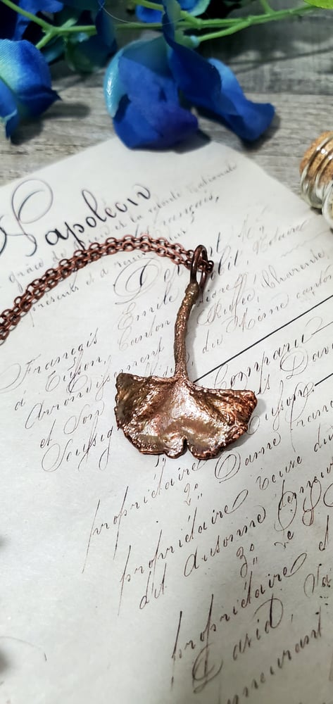 Whale Mermaid Tail Ginkgo Leaf Copper Pendant