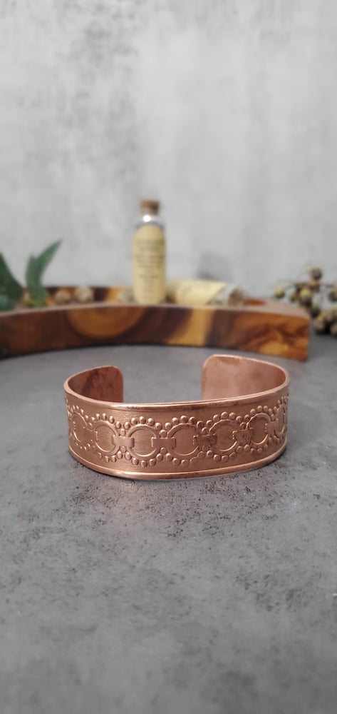 Geometric Boho Cuff Copper Bracelet