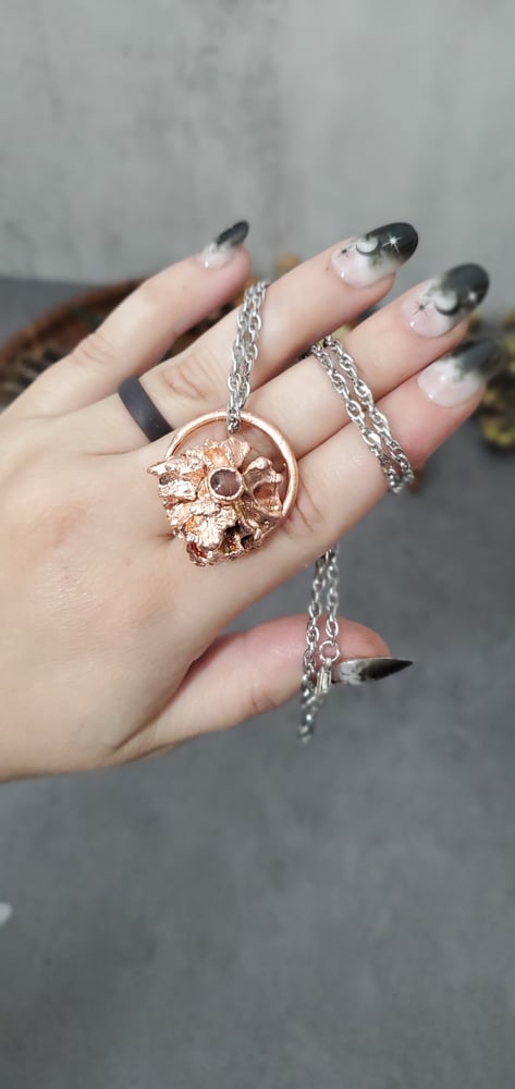 Honeycomb Strawberry Quartz Pendant