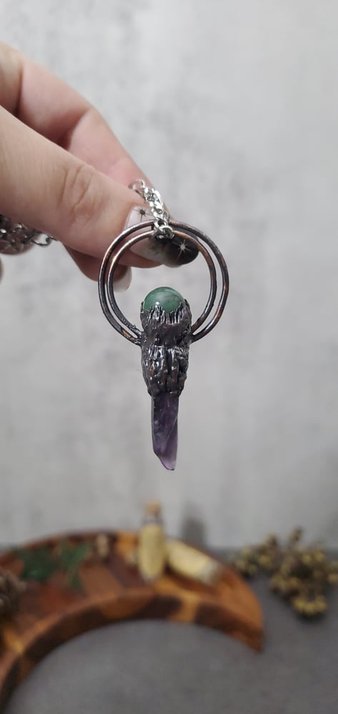 Green Aventurine Amethyst Pendant