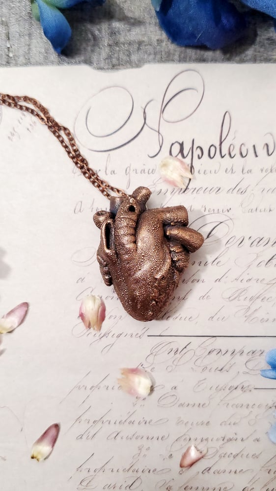 Anatomical Heart Copper Pendant